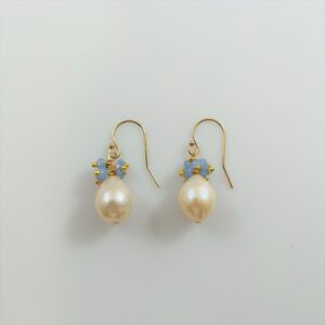 Pearl and Celadon Blue Crystal Earrings ED1087