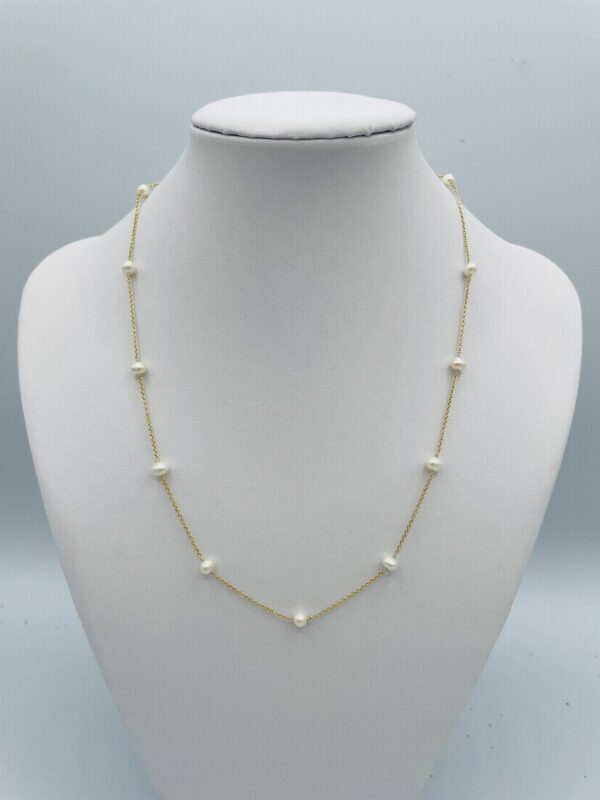 Delicate Gold Tin Cup Necklace N0023