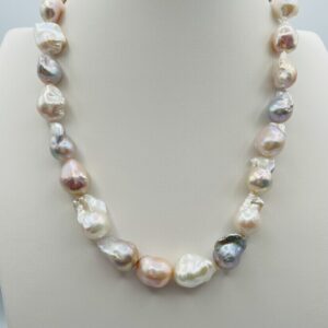 Soft Pastel Baroque Pearl Necklace N0518
