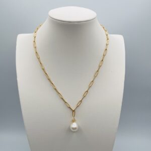 Single White Baroque Pearl Pendant N2266