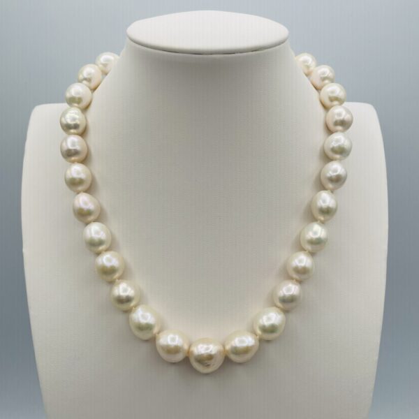 Large White Edison Pearl Necklace N2559