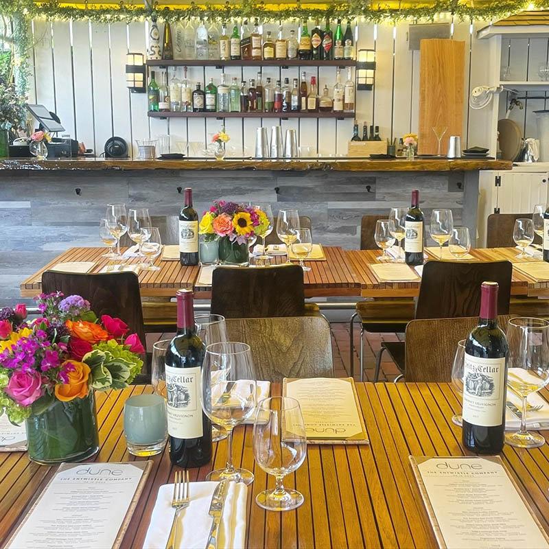Tables in a restaurant on Nantucket